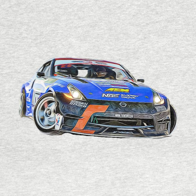 350z Drift Cartoon by Auto-Prints